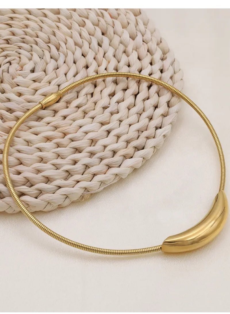 لاكجيريا قلادة بحبل مجوف ملتوية باللون الأصفر عيار 18 قيراط على الموضة في دبي مطلي بالذهب طقم قلادات وقلادات للنساء - Image 5