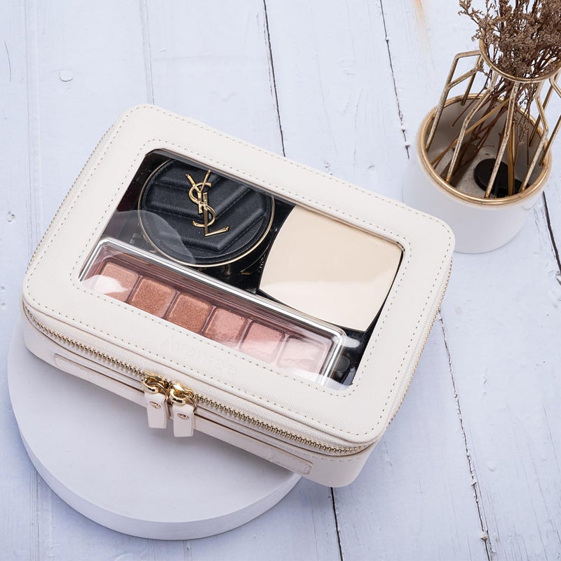 Aveniee Clear Makeup Bag Organizer,Large Travel Toiletry Bag for Women, Waterproof Cosmetic Pouch with Zippers,Car Organizers and Storage Case for Accessories,White - Image 5