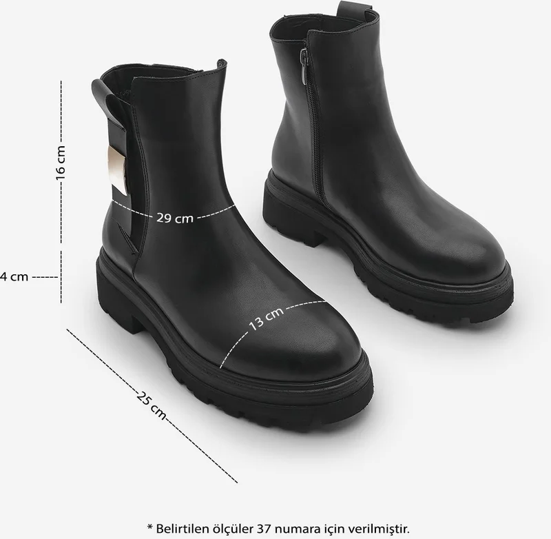 مارجين Women's Thick Sole Buckled Zippered Casual Boots Bovertun