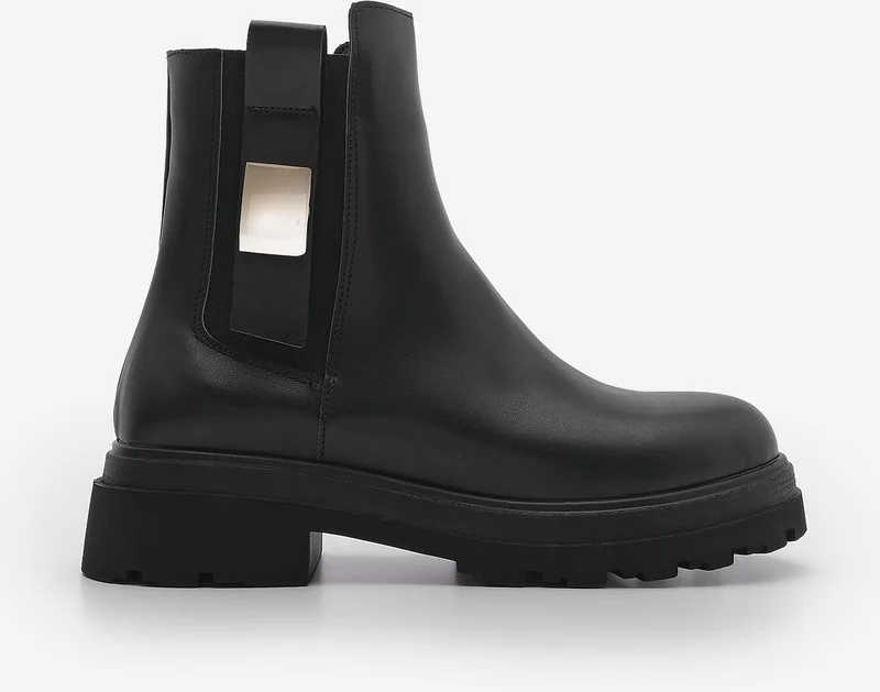 مارجين Women's Thick Sole Buckled Zippered Casual Boots Bovertun