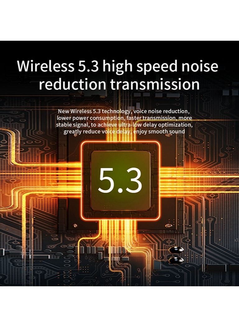 Generic - TWS Q80 Wireless Headphones Bluetooth 5.3 Bone Conduction Earphones Earclip Design Touch Control LED Earbuds Sports Headsets (White) - Image 1