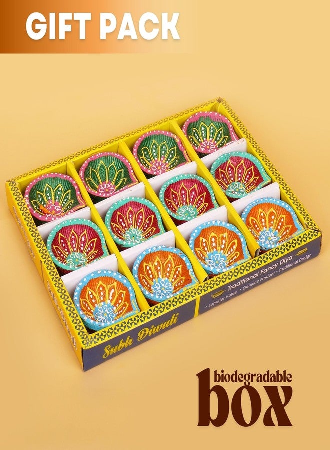 Hashcart Diwali Diyas Clay Diya Diyas for Pooja [ Pack of 12 ] Indian Puja Oil Lamp Diwali Puja - Diwali Decoration Indian Diwali Return Gifts Home Decor Handmade Clay Diyas with Cotton Wicks ® - Image 5