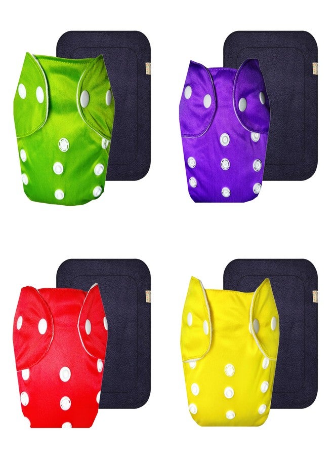 حفاضات قماشية دمبلدو لايت مع حشوة رمادية (عبوة من 4) | ناعمة ولطيفة | مانعة للتسرب | أزرار كبس قابلة للتعديل | موثوق بها من قبل الأمهات | من 3 أشهر إلى سنتين | للجنسين - Image 1