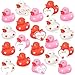 kockuu 20pcs Rubber Ducks with Cards Gift Valentines Day Party Favors Small 236 Assorted Pink Red White Squeaky Duckies in Bulk with Love Heart Cards Treats Giveaways for Kids Cupcake Topper - Image 3