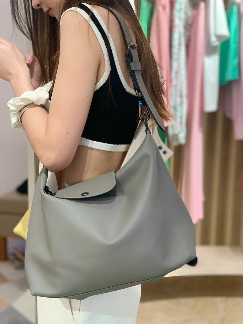 French Longchamp Hobo Underarm Bag Elephant Gray Bag Tote Crossbody Women'S Bag Single Shoulder Handbag Tote Bag - Image 4