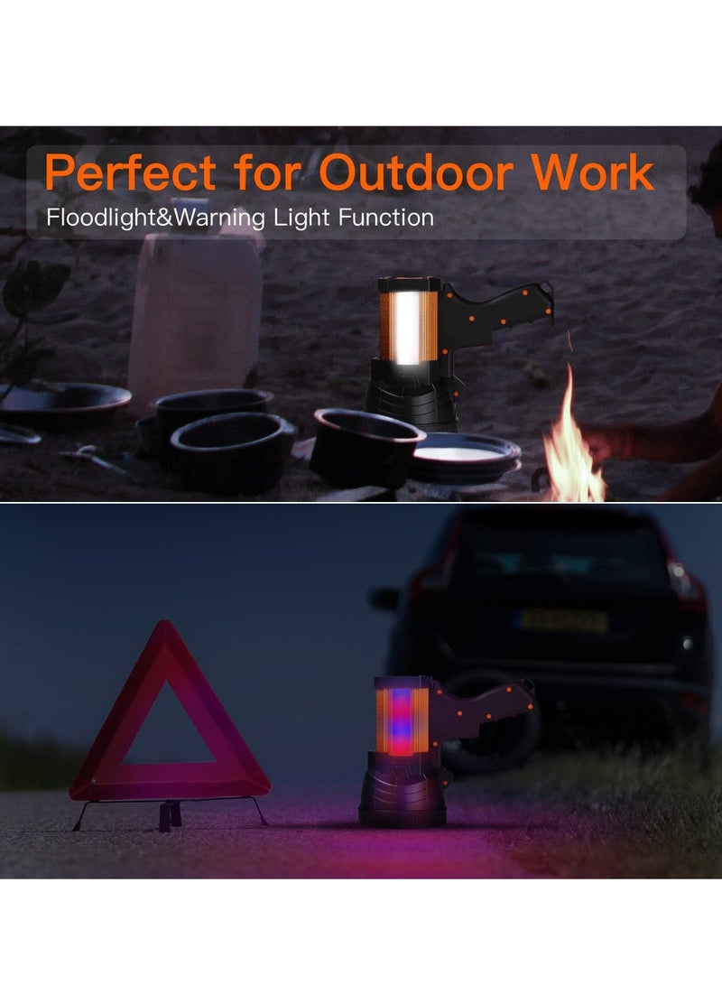 Rechargeable Spotlight, Spot Lights Handheld 1000,000 lumens Large Flashlight Handheld Spotlight Lightweight and Super Bright Flashlight (Aluminium Alloy Golden) - Image 4