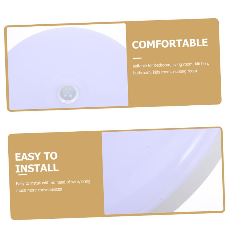 Round LED Ceiling Light with Motion Sensor for Stairway Closet Hallway Bathroom Energy Saving Security Lamp Eye Protection White - Image 4
