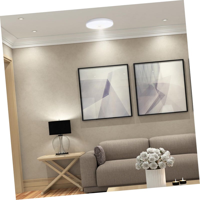 Round LED Ceiling Light with Motion Sensor for Stairway Closet Hallway Bathroom Energy Saving Security Lamp Eye Protection White - Image 5