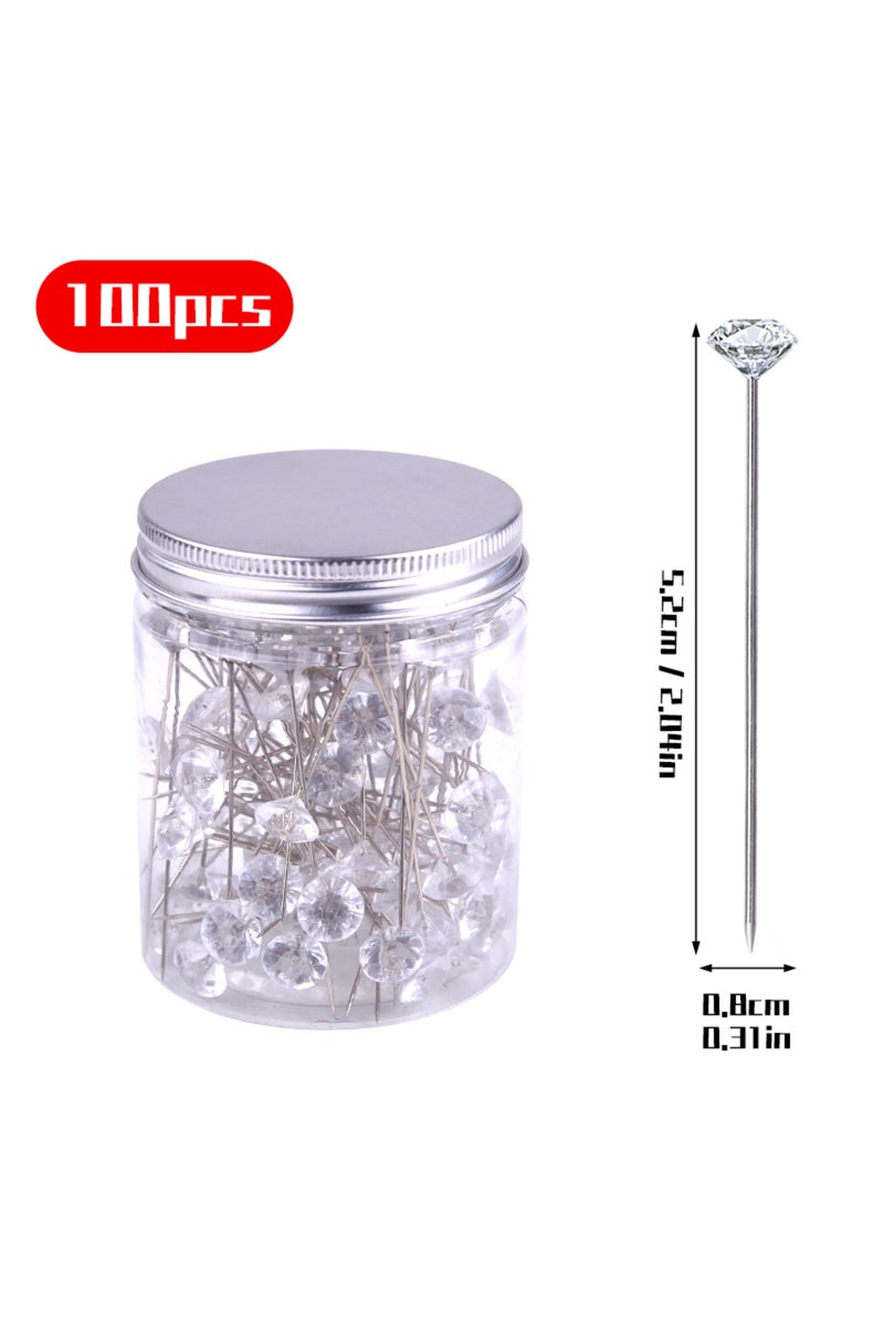 erorex 52mm 100pcs Kraball 50/100pcs Diamond Head Positioning Needles Stitch Sewing Pins Straight Push for