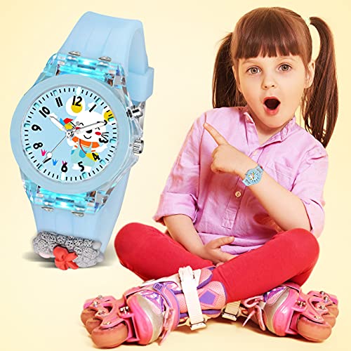 SWADESI STUFF Cute Cartoon Multi Color Lights Rubber Strap Kid Analog Watch For Girls (Mouse), Multi-Color Dial, Multi-Color Band - Image 5