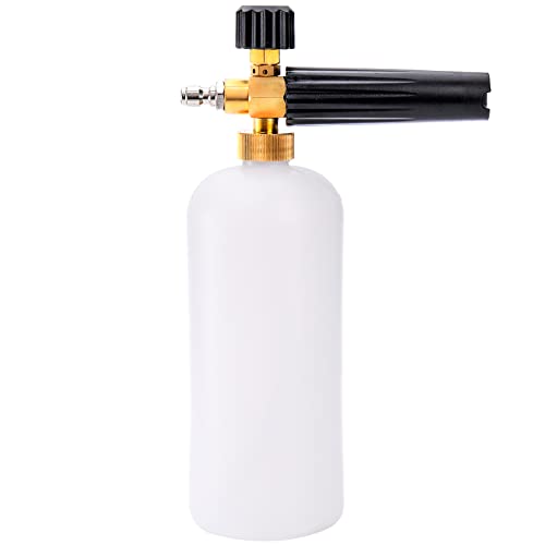 Fasmov Foam Cannon, Car Wash Pressure Washer Jet Wash 1/4" Quick Connector Adjustable Snow Foam Lance Foam Blaster, 1 Liter - Image 1