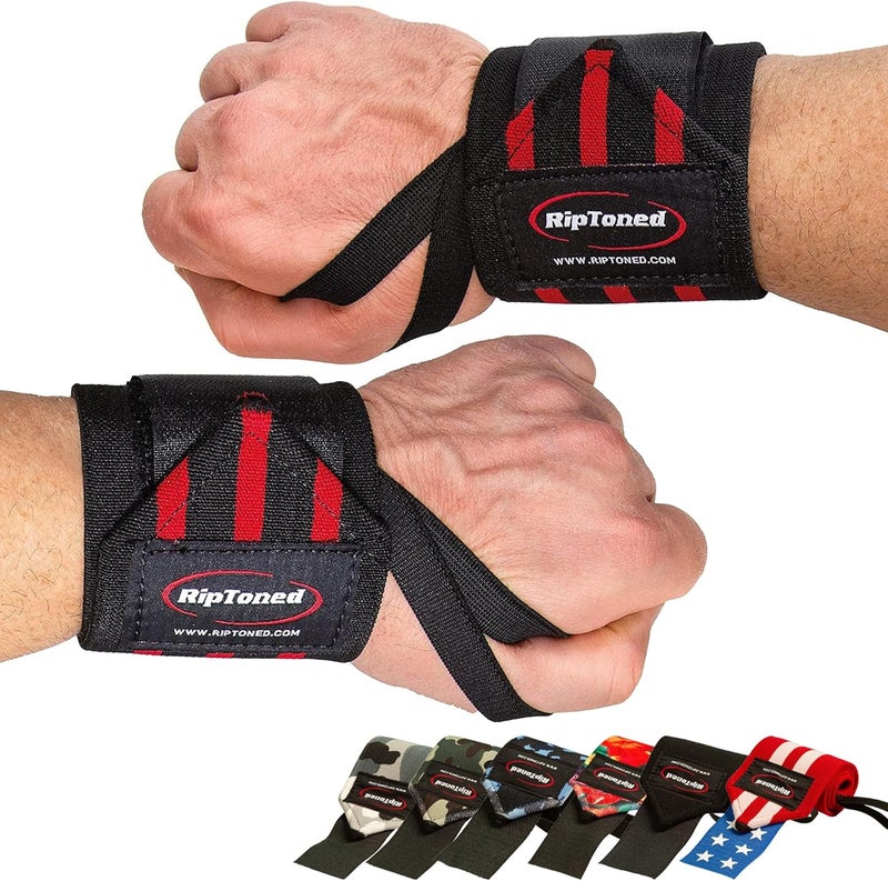 Rip Toned 18” Wrist Wraps - USPA Endorsed Wrist Straps for Weightlifting - Quality Wrist Support - Adjustable, Durable, Machine Washable - Gym Wraps for Powerlifting - for Men & Women - Image 1
