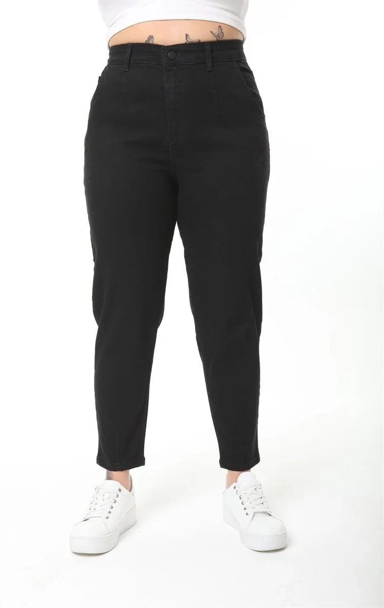 Cedy Denim Women's Plus Size Pleated Mom Jeans C600