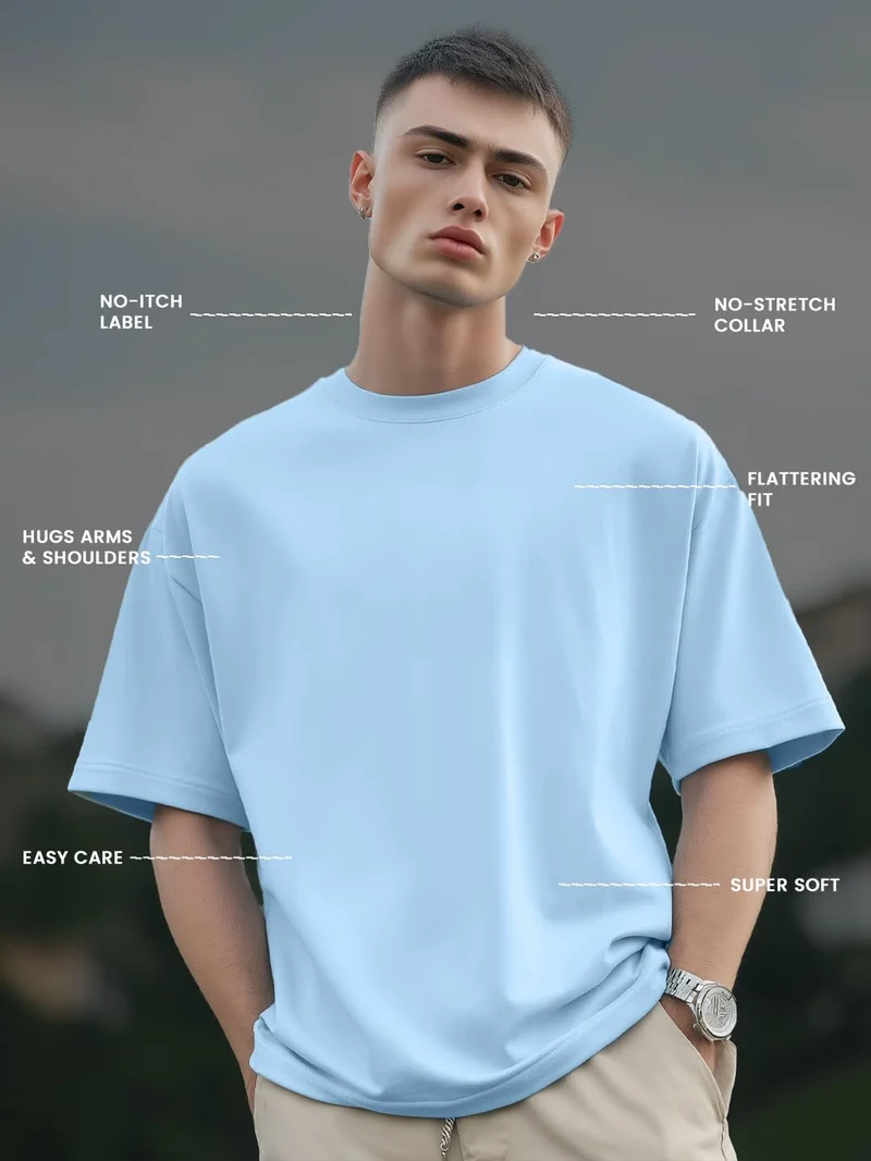 NOBERO Graphic Print Oversized T-Shirt for Men