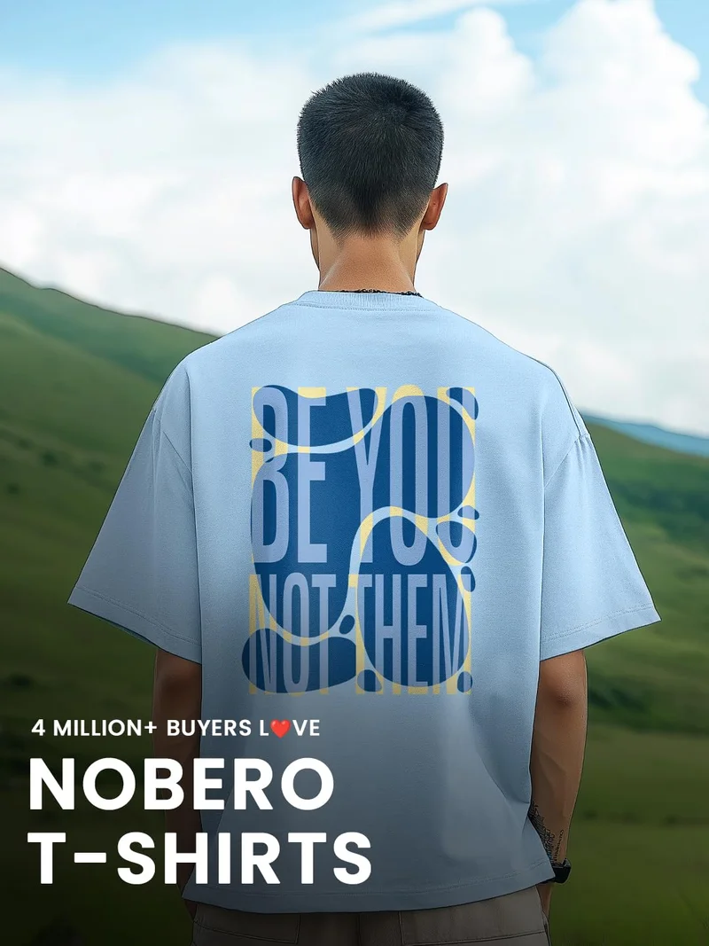NOBERO  Graphic Print Oversized T-Shirt for Men for Men | Best Price UAE