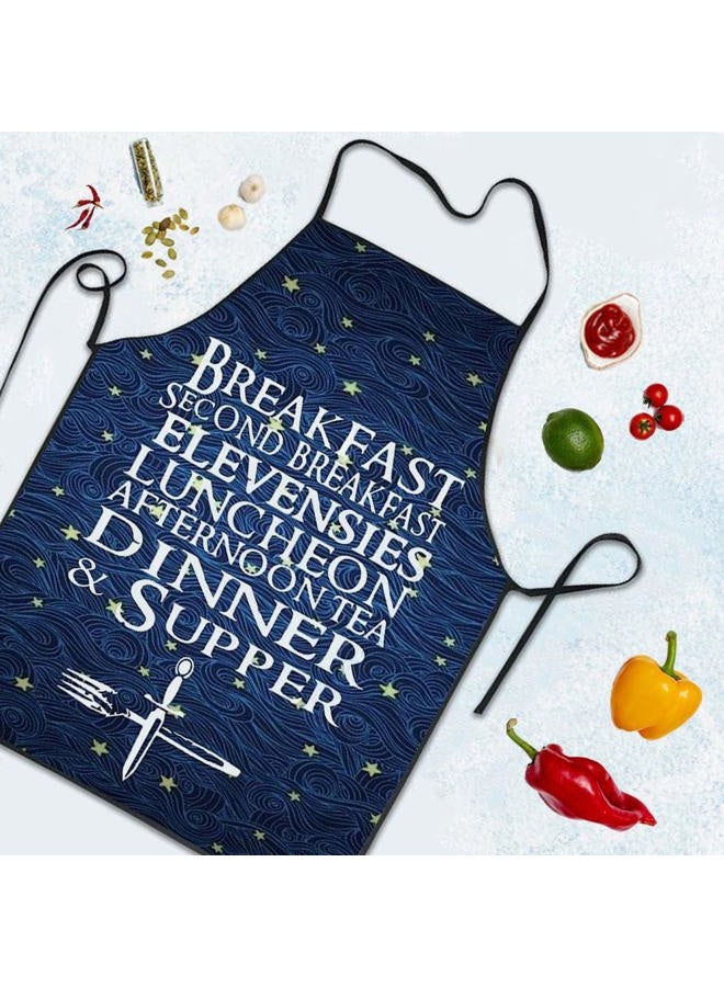 YISHOW Unisex The Seven Daily Hobbit Meals Cooking Chef Kitchen Aprons with Adjustable Bib - Image 4