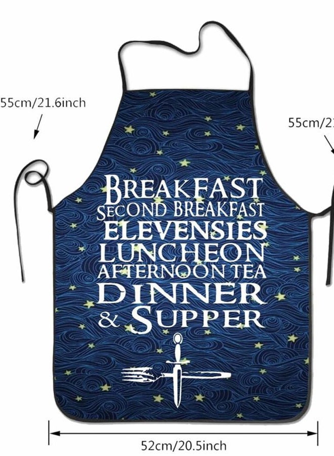 YISHOW Unisex The Seven Daily Hobbit Meals Cooking Chef Kitchen Aprons with Adjustable Bib - Image 2