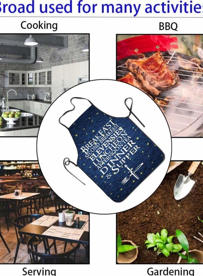 YISHOW Unisex The Seven Daily Hobbit Meals Cooking Chef Kitchen Aprons with Adjustable Bib - Image 3
