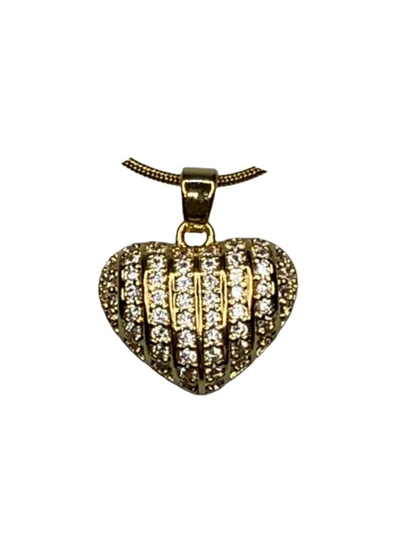 Influence Germany Vertical Crystal Heart Pendant Necklace – Gold-Tone Stainless Steel - Image 3