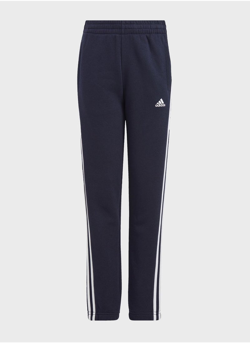 Adidas - Kids 3 Stripe Essential Fleece Sweatpants - Image 1