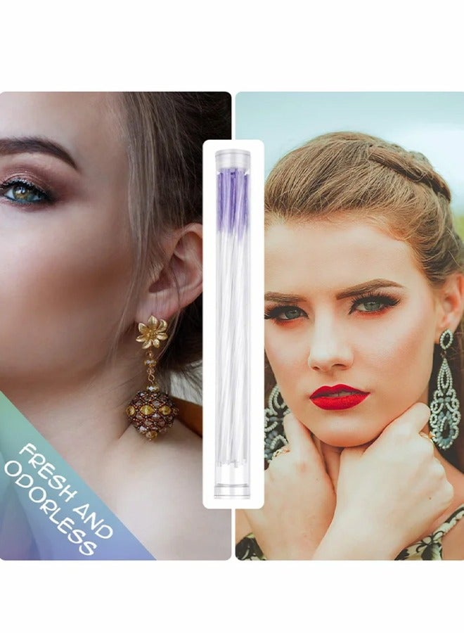 180 Pieces Earrings Hole Cleaner, Rose Fragrance Odor Removal Ear Care Kit, Piercing Floss Disposable Piercing Aftercare Piercing Cleaning Line, Ear Piercing Care Cleaning Tool (Purple, Green, Blue) - Image 3