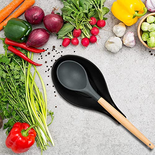 SHOPOBOX Silicone Spatula Set, Heat-Resistant Silicone Kitchenware, Kitchen Baking Cooking Utensils Sets and Supplies for Home Cooking, Spatulas for Nonstick Cookware (12pc Black) - Image 5
