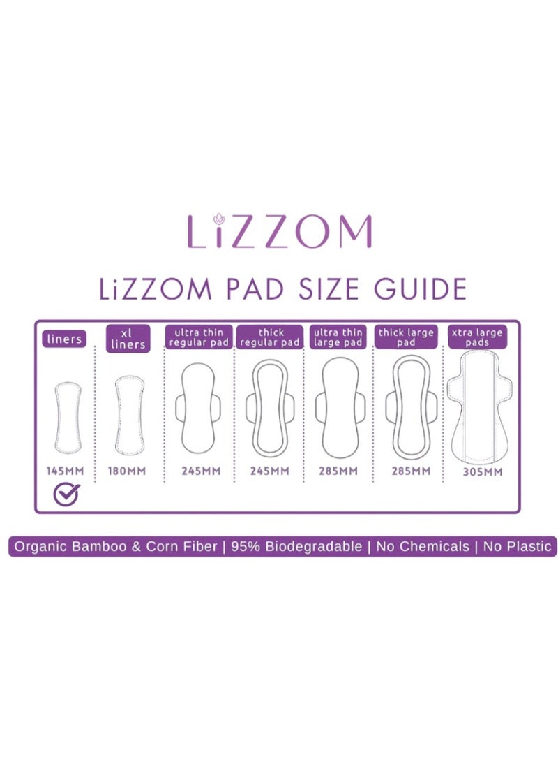 LiZZOM Organic Ultra Thin Daily Liners, Pack of 2 (40 Liners), Bamboo Top Sheet, Biodegradable Back Sheet - Image 4