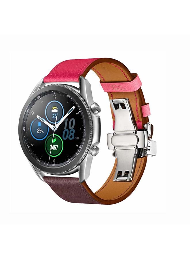 بيرفيي سوار بديل من الجلد الطبيعي لساعة سامسونج جالاكسي 3 مقاس 45 مم أحمر - Image 2