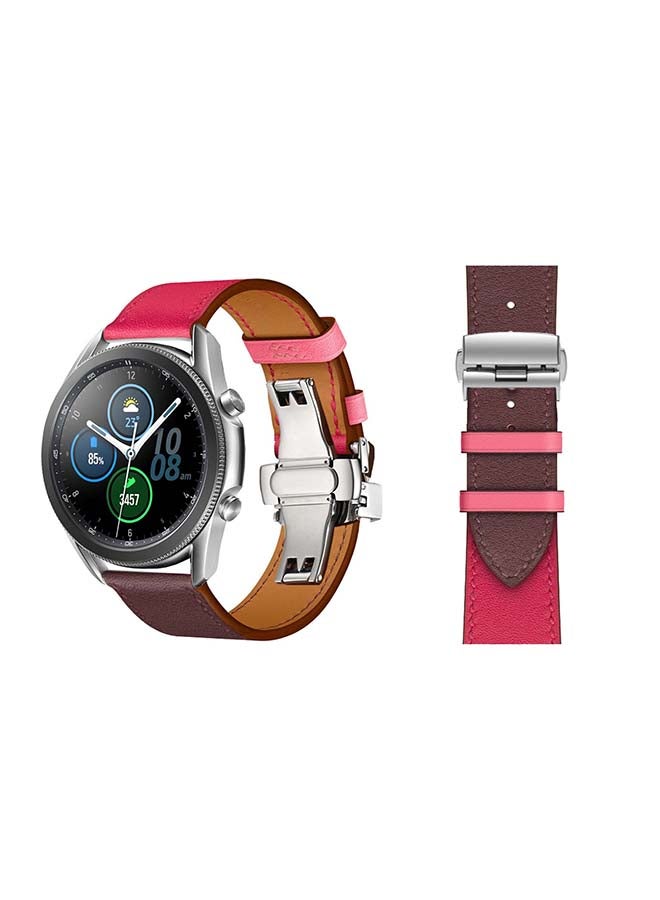 بيرفيي سوار بديل من الجلد الطبيعي لساعة سامسونج جالاكسي 3 مقاس 45 مم أحمر - Image 1