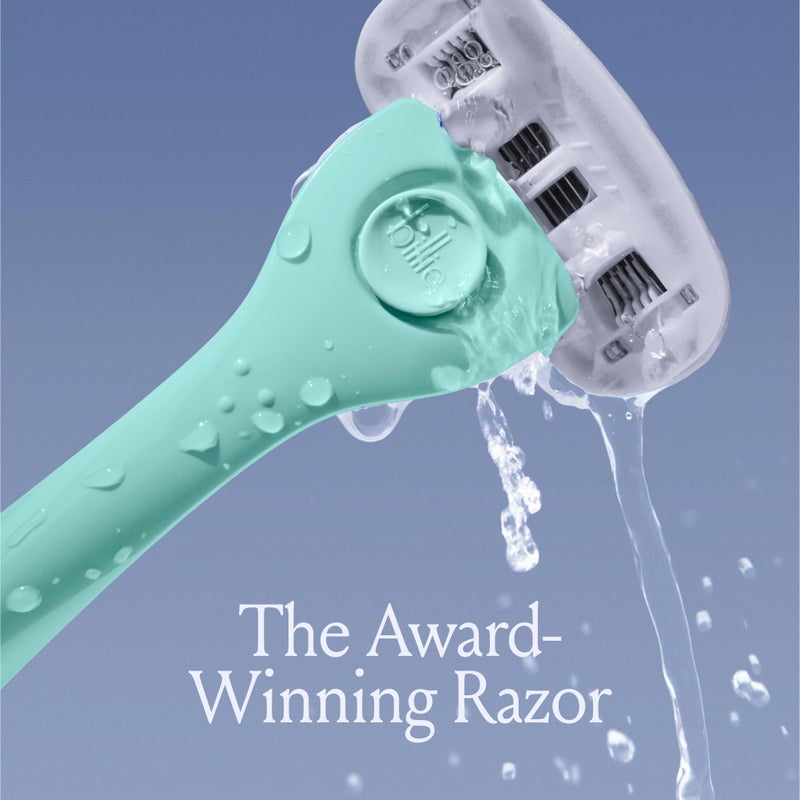 Billie Razors for Women Shave Kit â€“ Razor + 4 x 5-Blade Razor Refills + Magnetic Holder â€“ Minty - Image 2