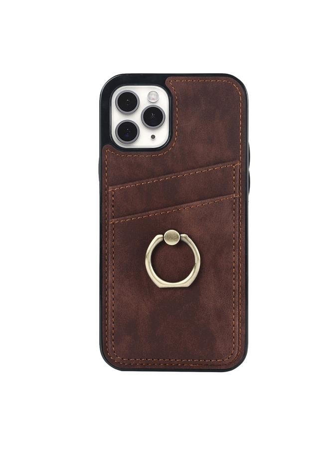 Zaboon Case For iPhone 11 Pro Vintage Patch Leather Phone Case with Ring Holder - Image 3