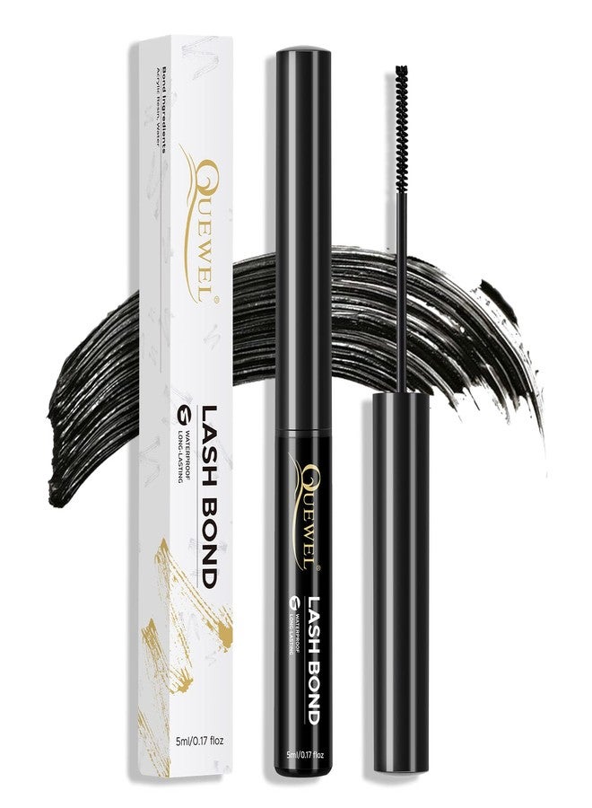 QUEWEL Lash Bond Black Cluster Eyelash Glue for DIY Eyelash Extensions, Waterproof Long Wear Mascara - Image 1