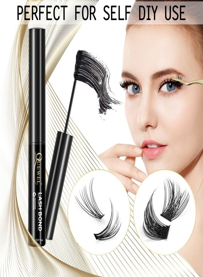 QUEWEL Lash Bond Black Cluster Eyelash Glue for DIY Eyelash Extensions, Waterproof Long Wear Mascara - Image 5