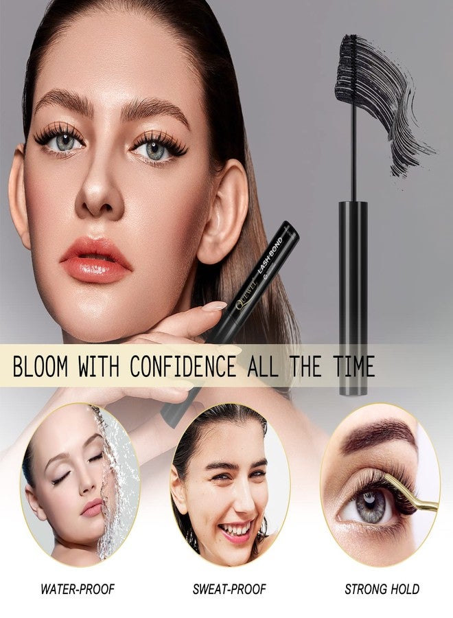 QUEWEL Lash Bond Black Cluster Eyelash Glue for DIY Eyelash Extensions, Waterproof Long Wear Mascara - Image 2