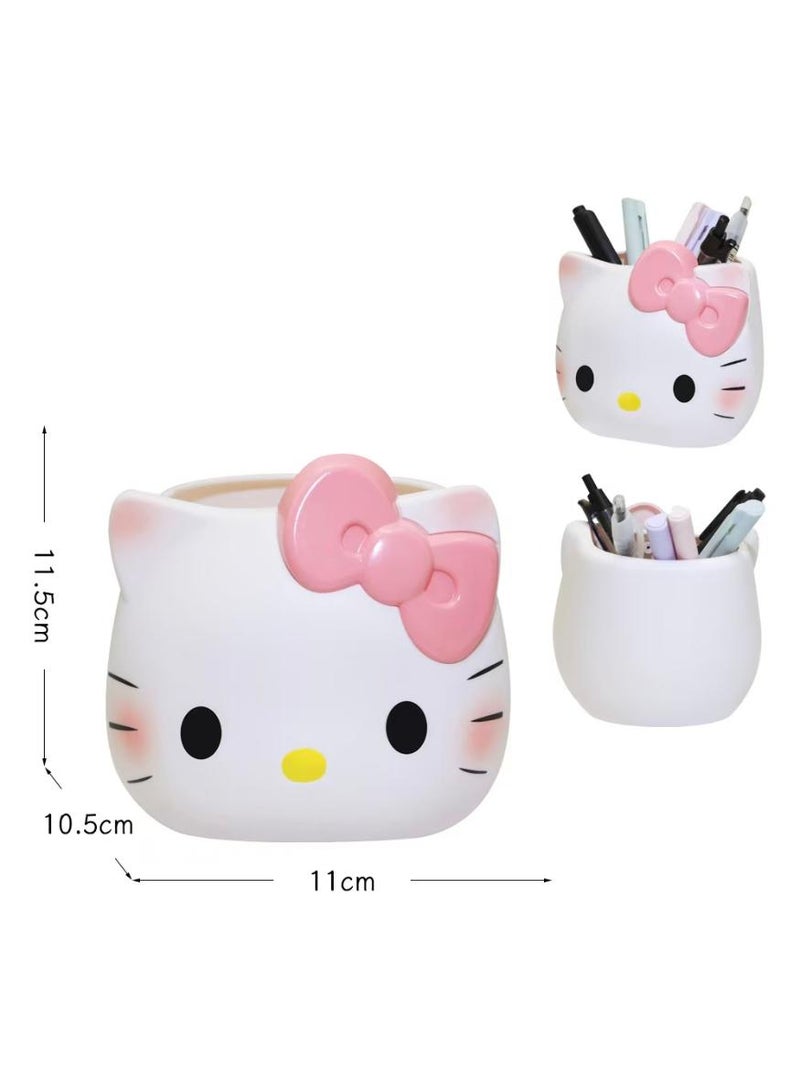 Hello Kitty Cute Pencil Pen Holder, Study Stationery Organizer Office Supplies Storage, Pencil Cup Makeup Brush Holder, Desk Supplies Organisers (KT cat) - Image 2