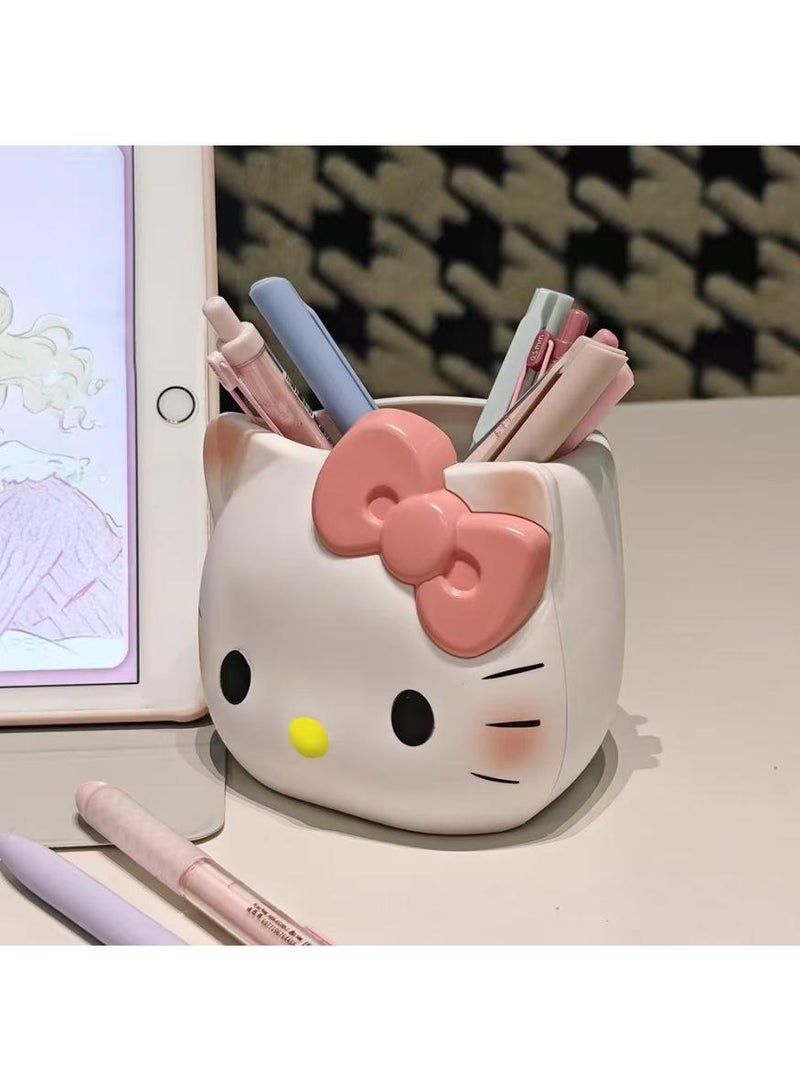 Hello Kitty Cute Pencil Pen Holder, Study Stationery Organizer Office Supplies Storage, Pencil Cup Makeup Brush Holder, Desk Supplies Organisers (KT cat) - Image 4