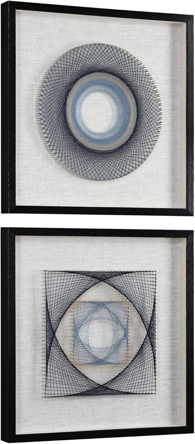 Uttermost Uttermost String Duet  2363 inch Geometric Wall Art Set of 2  2363 inches wide by 25 inches deep  - Image 1