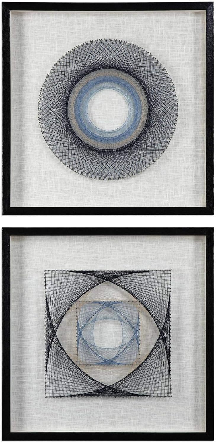 Uttermost Uttermost String Duet  2363 inch Geometric Wall Art Set of 2  2363 inches wide by 25 inches deep  - Image 4