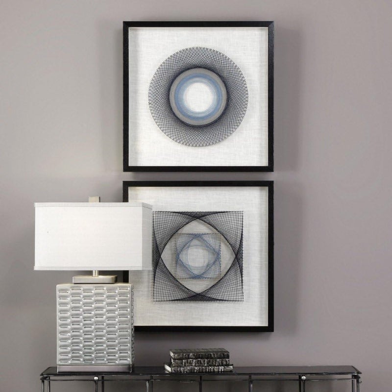 Uttermost Uttermost String Duet  2363 inch Geometric Wall Art Set of 2  2363 inches wide by 25 inches deep  - Image 2