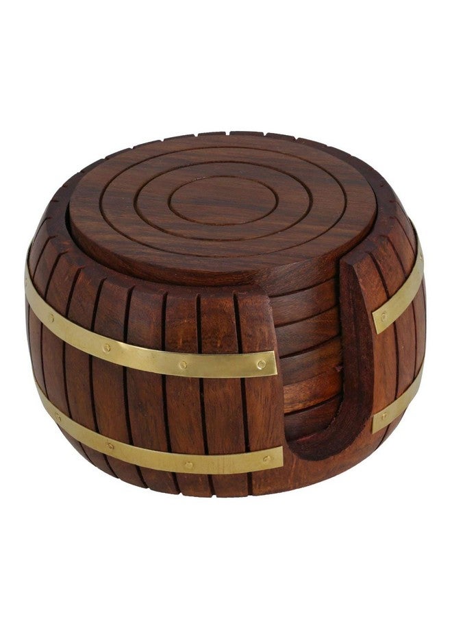 ITOS365 Wooden Drink Coasters Wood Table Coaster Set Of 6 For Tea Cups Coffee Mugs Beer Cans Bar Tumblers And Water Glasses - Image 1