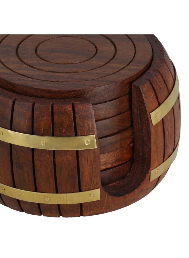 ITOS365 Wooden Drink Coasters Wood Table Coaster Set Of 6 For Tea Cups Coffee Mugs Beer Cans Bar Tumblers And Water Glasses - Image 4