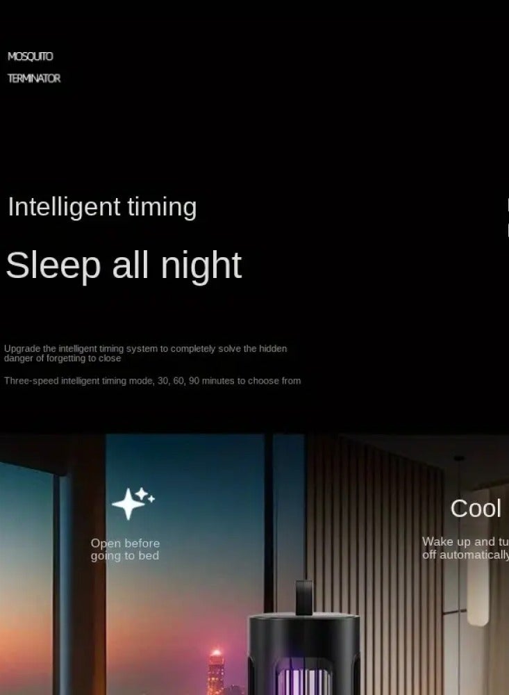 قاتل بعوض كهربائي طارد للبعوض طارد بعوض كهربائي طارد للبعوض LED منزلي تجاري داخلي من الأرض إلى السقف عمودي مثبت على الحائط في غرفة المعيشة في المطبخ غرفة المعيشة كاتم صوت غير إشعاعي قاتل للبعوض - Image 5