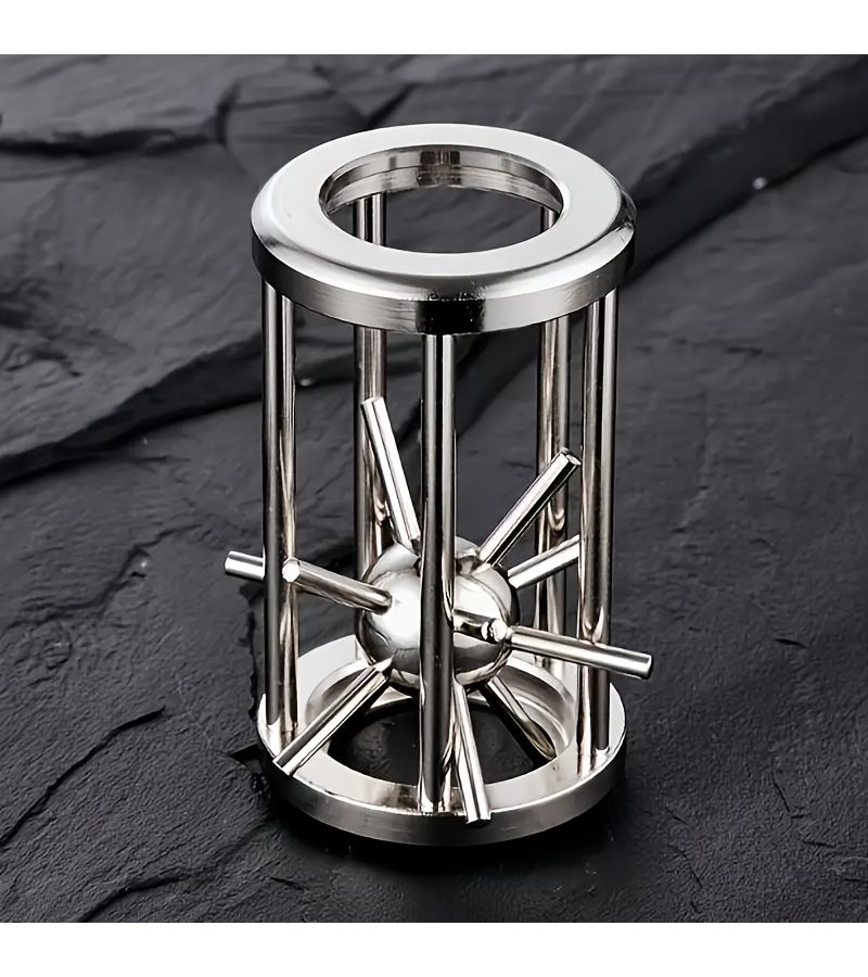 Stainless Steel Cage Challenge Game Complex Multi Layer Puzzle Gift - Image 1