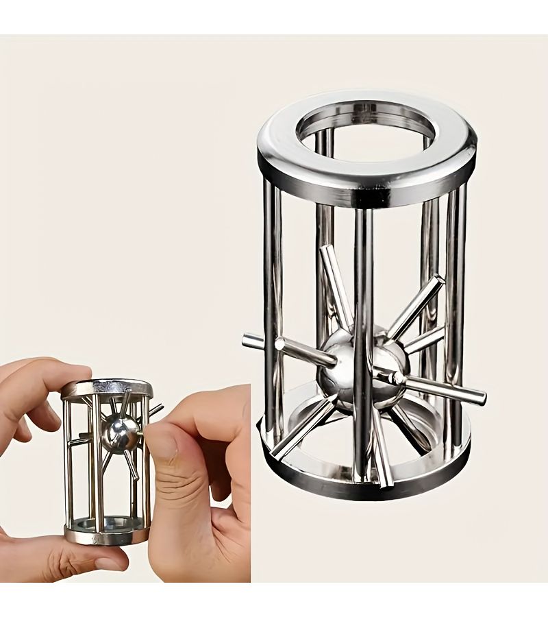 Stainless Steel Cage Challenge Game Complex Multi Layer Puzzle Gift - Image 5