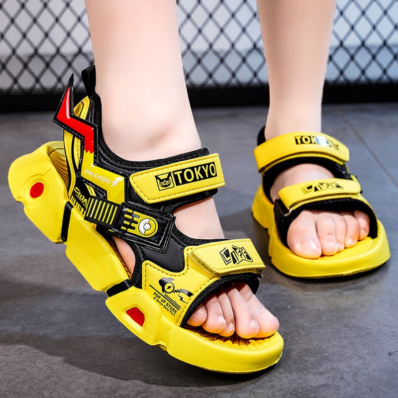 Boys' Sandals Style Children'S Sports Beach Shoes Medium And Large Children'S Soft Sole Non-Slip Boys' Sandals Summer - Image 3