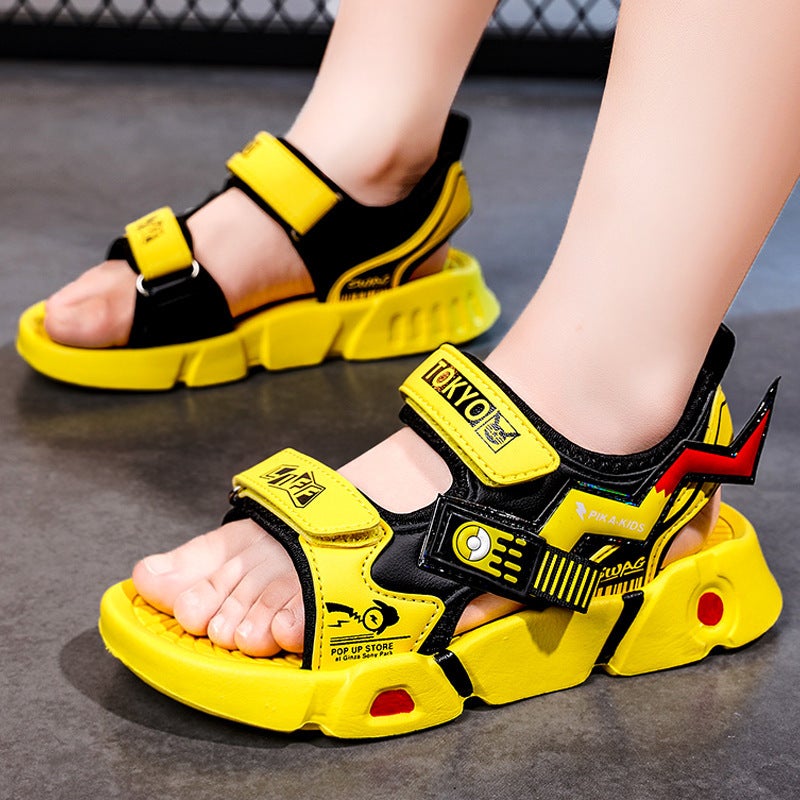 Boys' Sandals Style Children'S Sports Beach Shoes Medium And Large Children'S Soft Sole Non-Slip Boys' Sandals Summer - Image 2