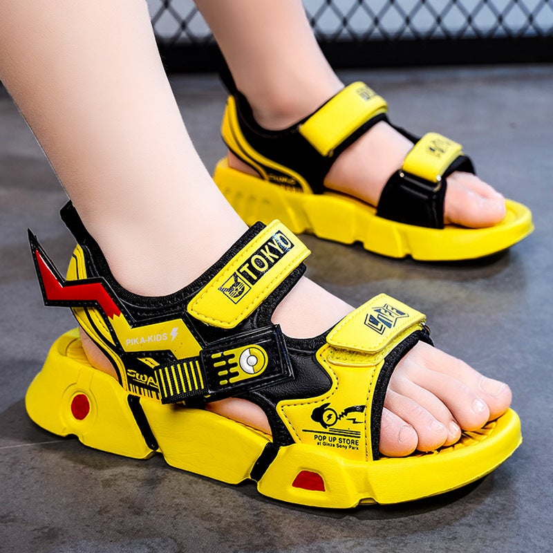 Boys' Sandals Style Children'S Sports Beach Shoes Medium And Large Children'S Soft Sole Non-Slip Boys' Sandals Summer - Image 4