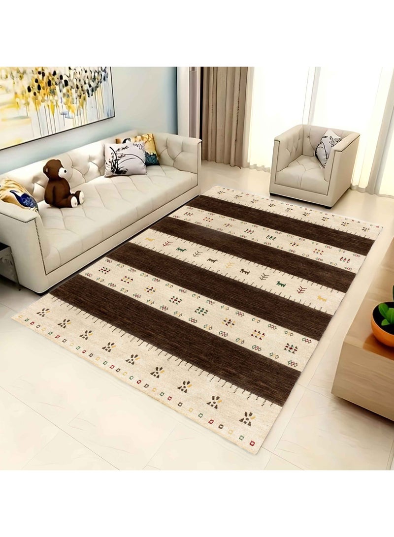 LUMI WOOL RUG - 200X300 CM - BROWN / NATURAL - Image 1