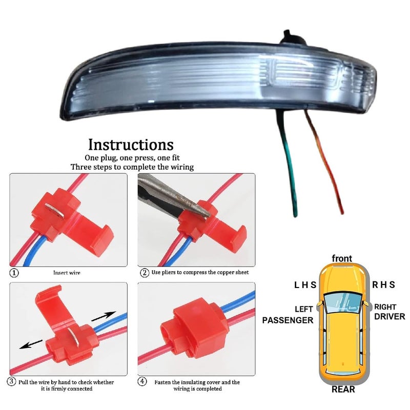 STYCARO-ORVM Side View Mirror Indicator Light/Lamp with bulb for F. Ecosport, F/L 2013-2022 Year Model (LEFT PASSENGER SIDE) - Image 3