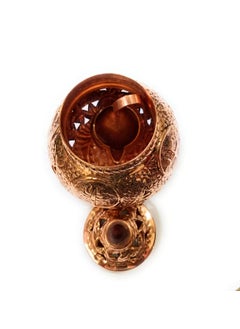 Goldfinch GOLDFINCH Hindu Goddess Festival Navratri GarboGARBA MATA Worship Decoration for Home and Office Navratri Ambe Durga Sherawali Copper Nakshi Design Garba with Metal Handle Diya GARBA  - Image 5
